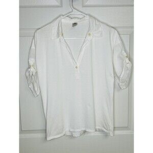 Sugar Products White Short Sleeve Top Size 1 Made In France Light Cotton Boho